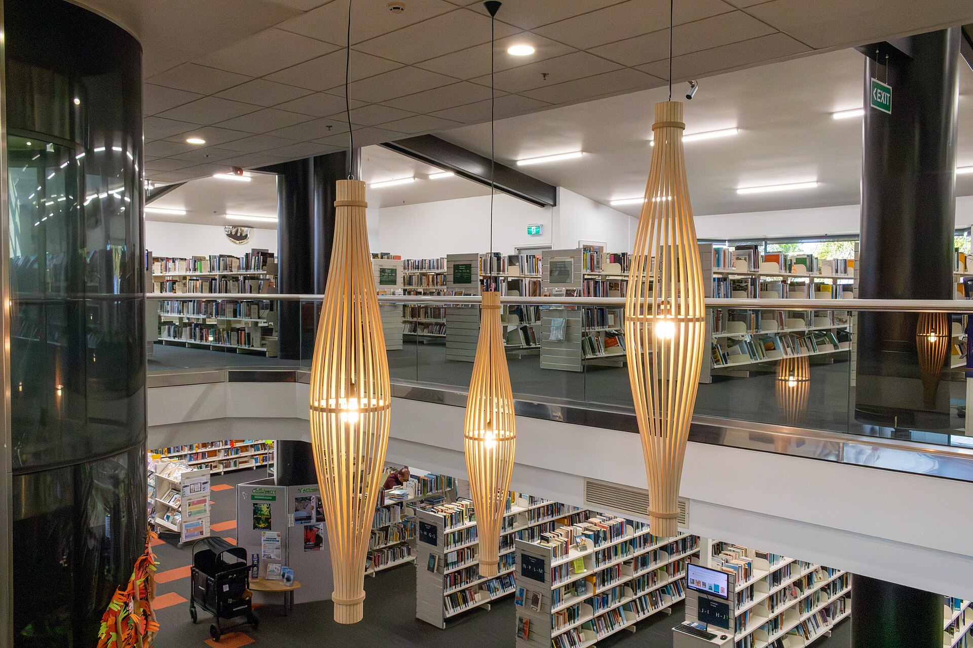 Pendant lamps (diagonal view), Takapuna Library