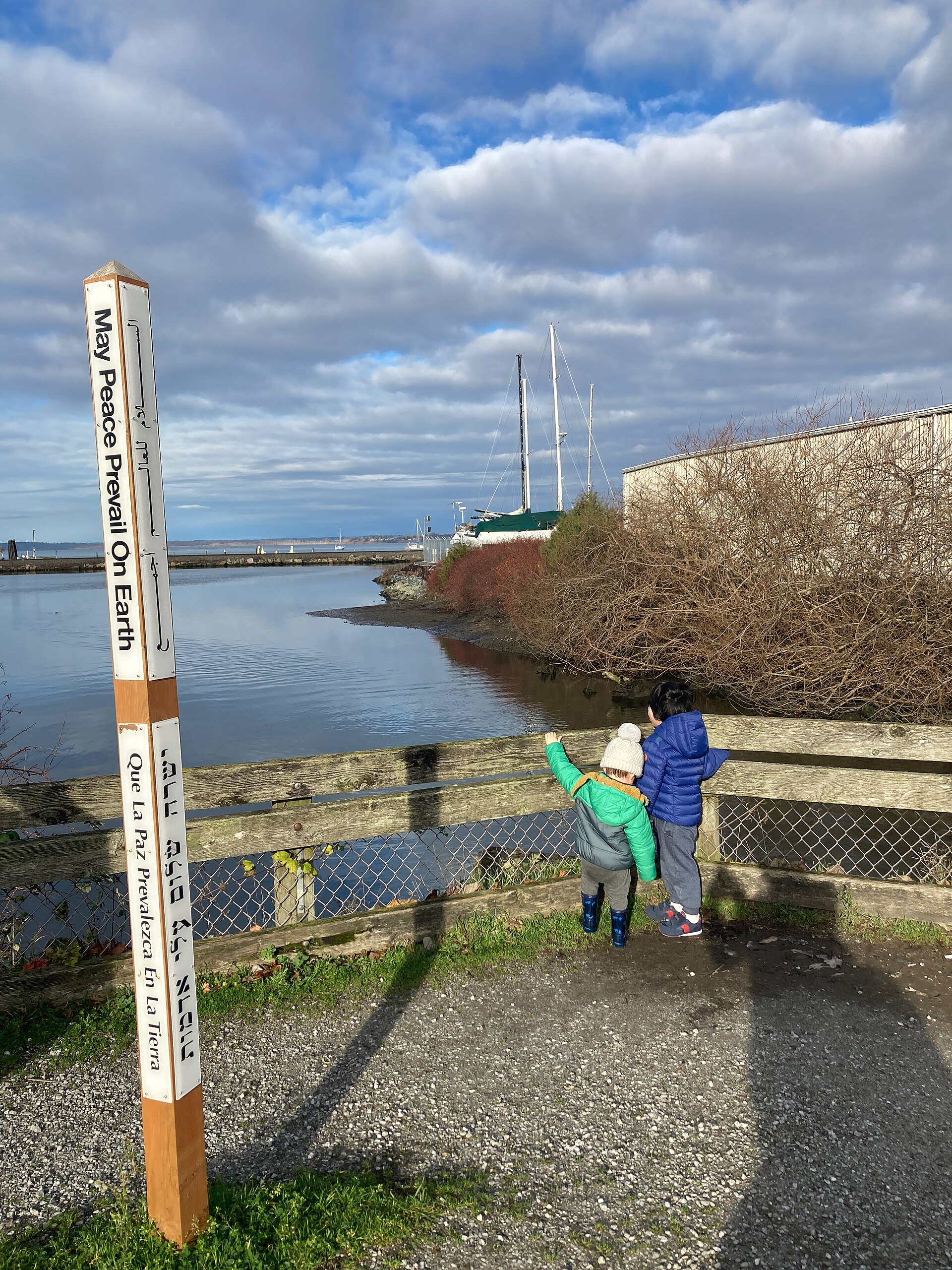 Peace Pole in Fairhaven, Bellingham, Washington